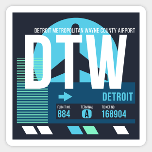 Detroit (DTW) Airport // Sunset Baggage Tag Sticker